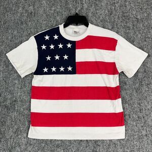 Vintage Single Stitch‎ Shirt Womens Large USA made Flag Patriotic Front Hit